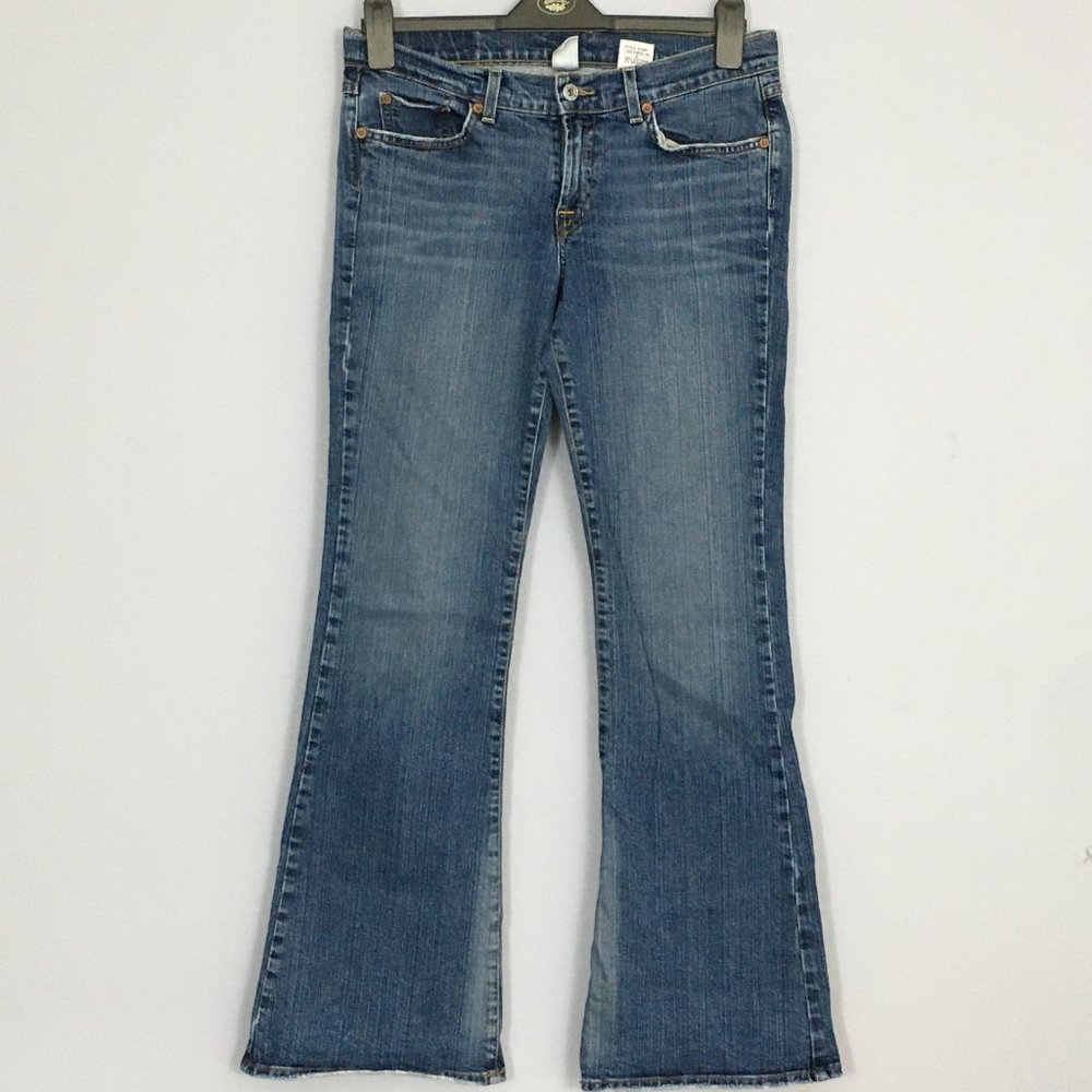 Lucky Brand Womens 8/29 Medium Wash Cotton Blend Mid Rise Flare Leg Blue Jeans